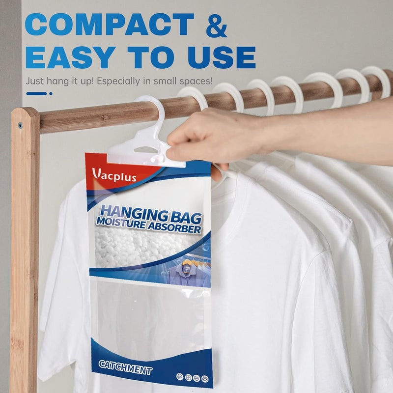 Vacplus Moisture Absorbers Packets, Fragrance Free 20 Pack, Humidity Packs, Dessicant Packets, Hanging Closet Dehumidifier Bags, Odor Eliminator for Bathroom 9.8OZ - Image 2